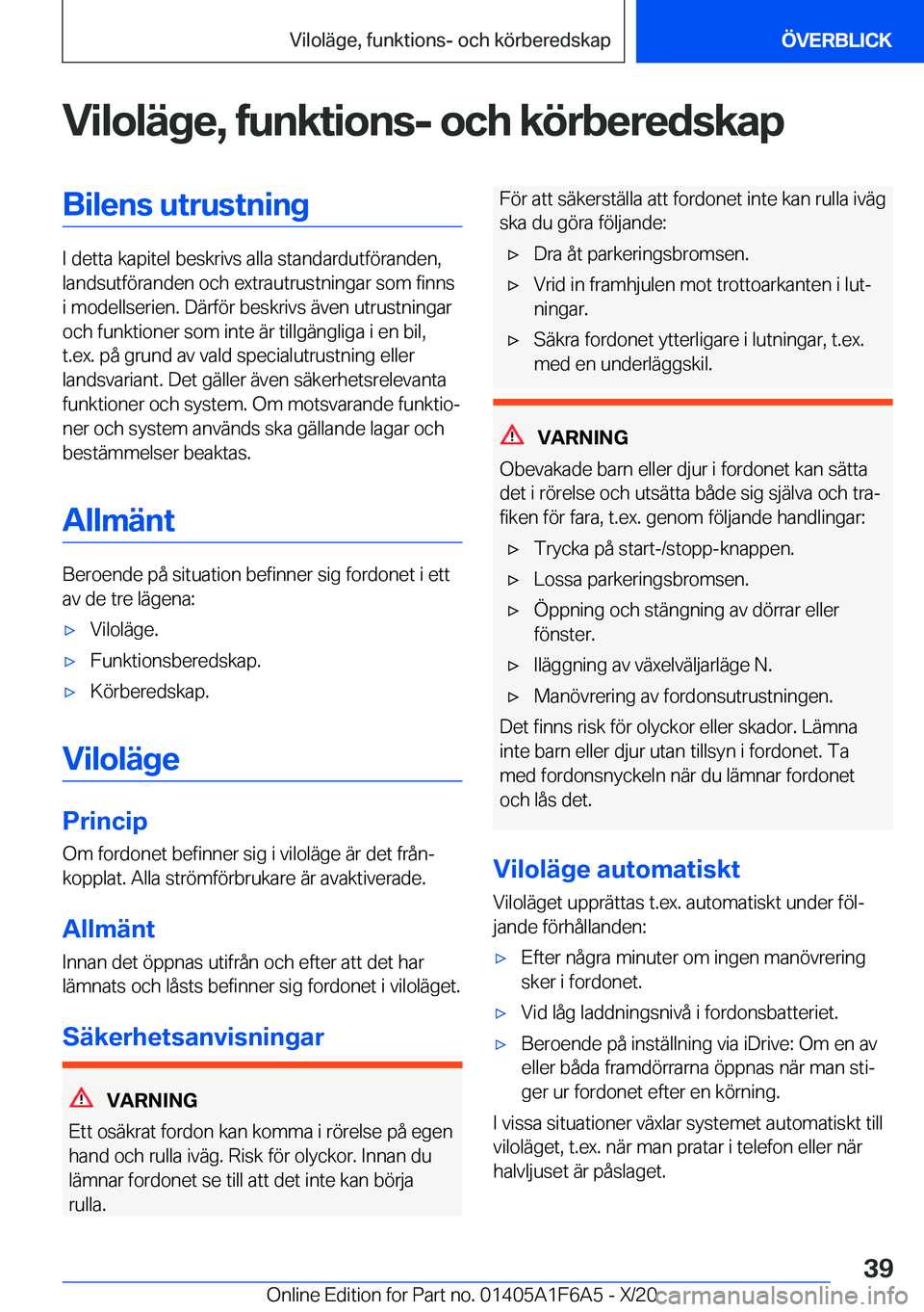 BMW X4 2021  InstruktionsbÖcker (in Swedish) �V�i�l�o�l�ä�g�e�,��f�u�n�k�t�i�o�n�s�-��o�c�h��k�
