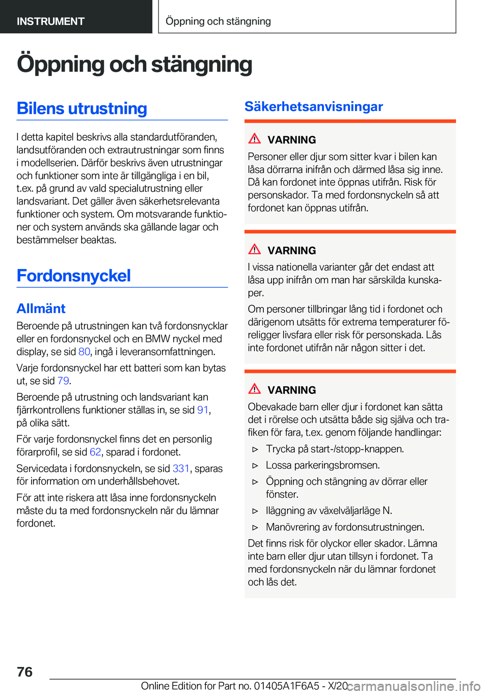 BMW X4 2021  InstruktionsbÖcker (in Swedish) �