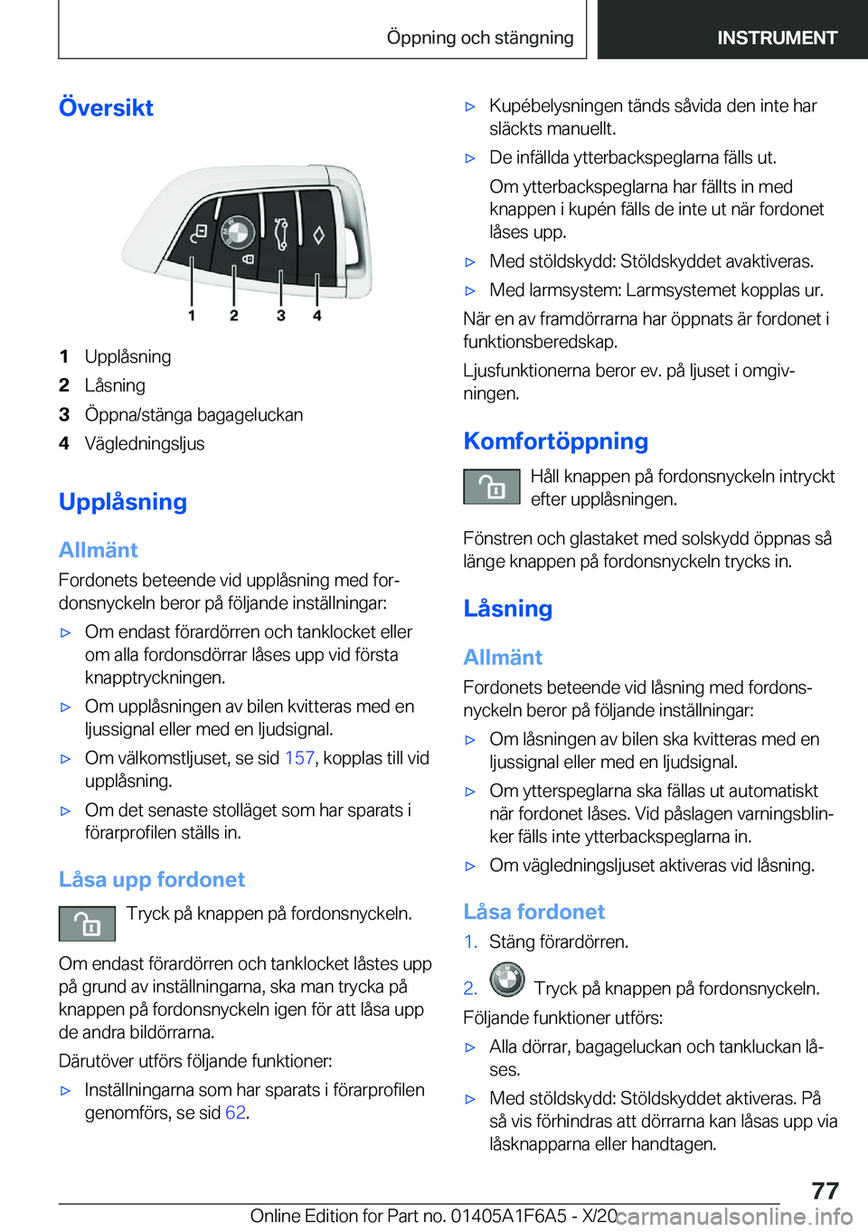 BMW X4 2021  InstruktionsbÖcker (in Swedish) �