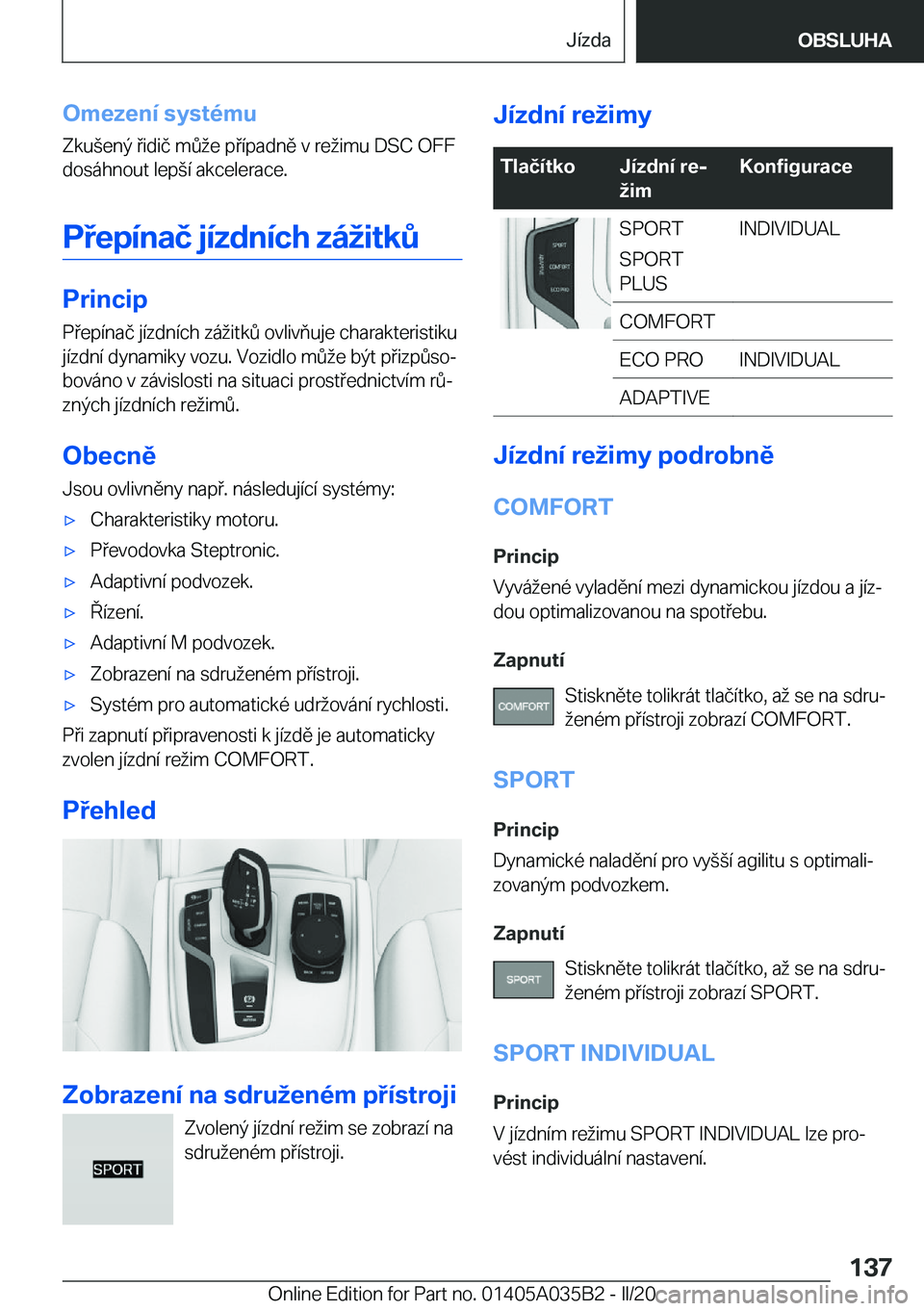 BMW X4 2020  Návod na použití (in Czech) �O�m�e�z�e�n�