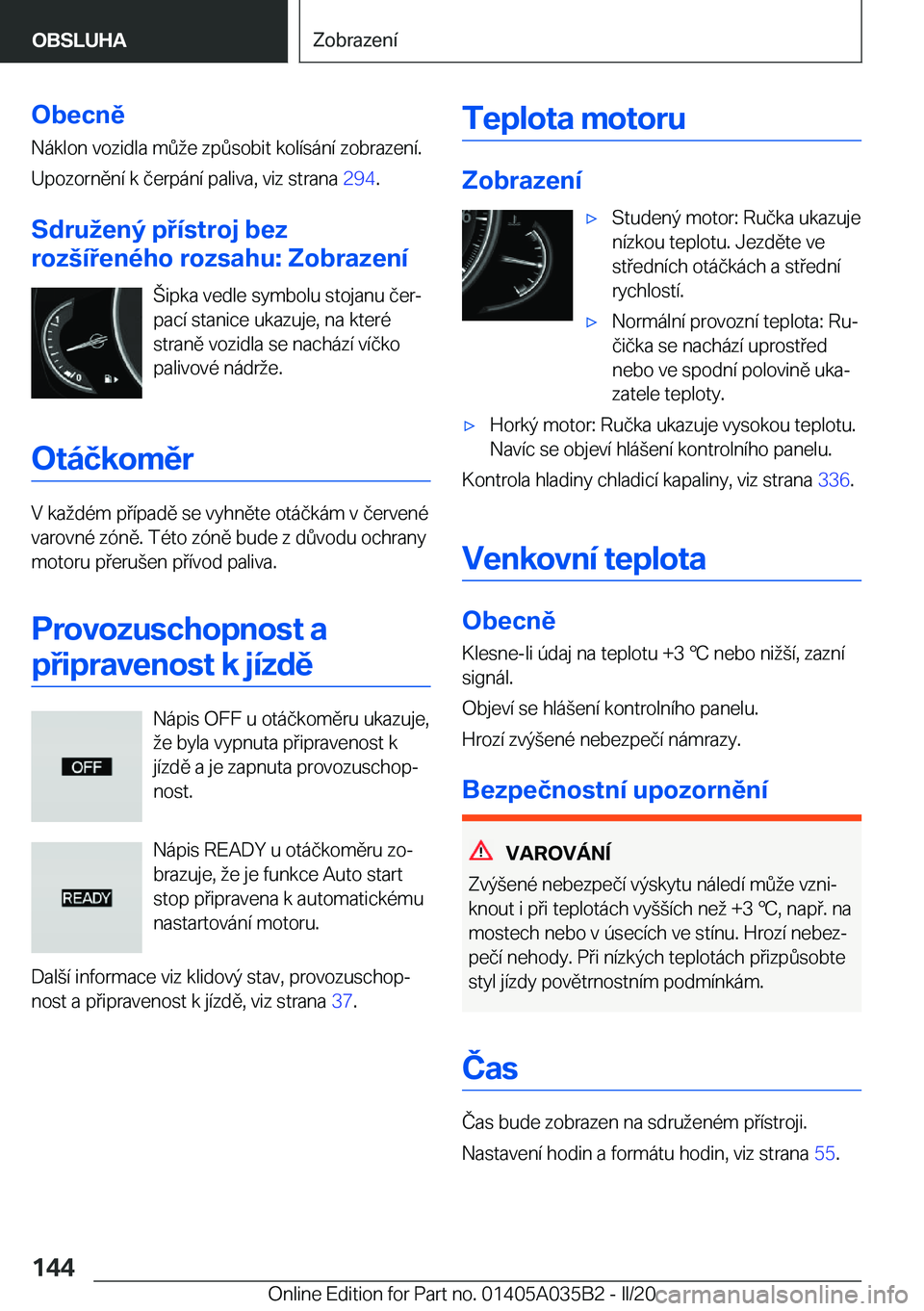 BMW X4 2020  Návod na použití (in Czech) �O�b�e�c�n�ě�N�