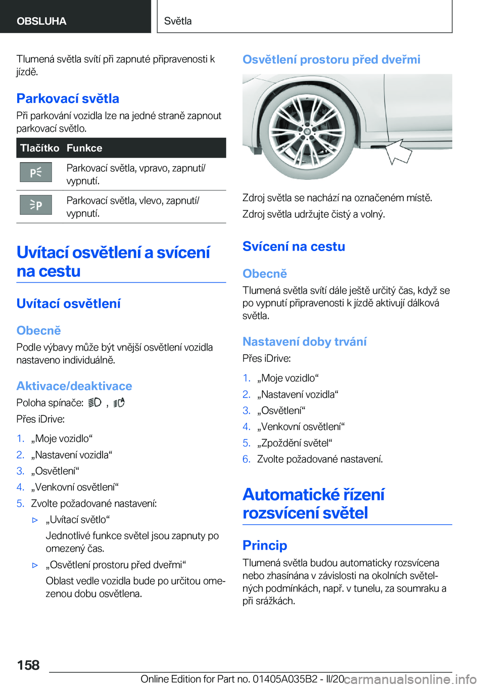 BMW X4 2020  Návod na použití (in Czech) �T�l�u�m�e�n�