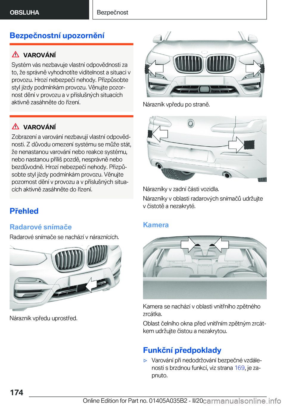 BMW X4 2020  Návod na použití (in Czech) �B�e�z�p�e�č�n�o�s�t�n�