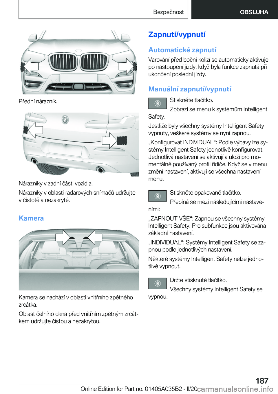 BMW X4 2020  Návod na použití (in Czech) �P�e�d�n�