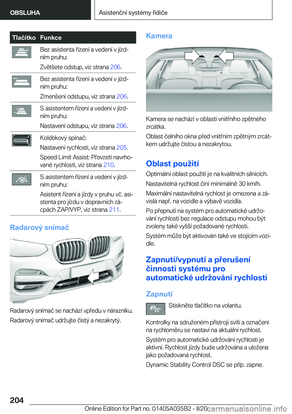 BMW X4 2020  Návod na použití (in Czech) �T�l�a�č�