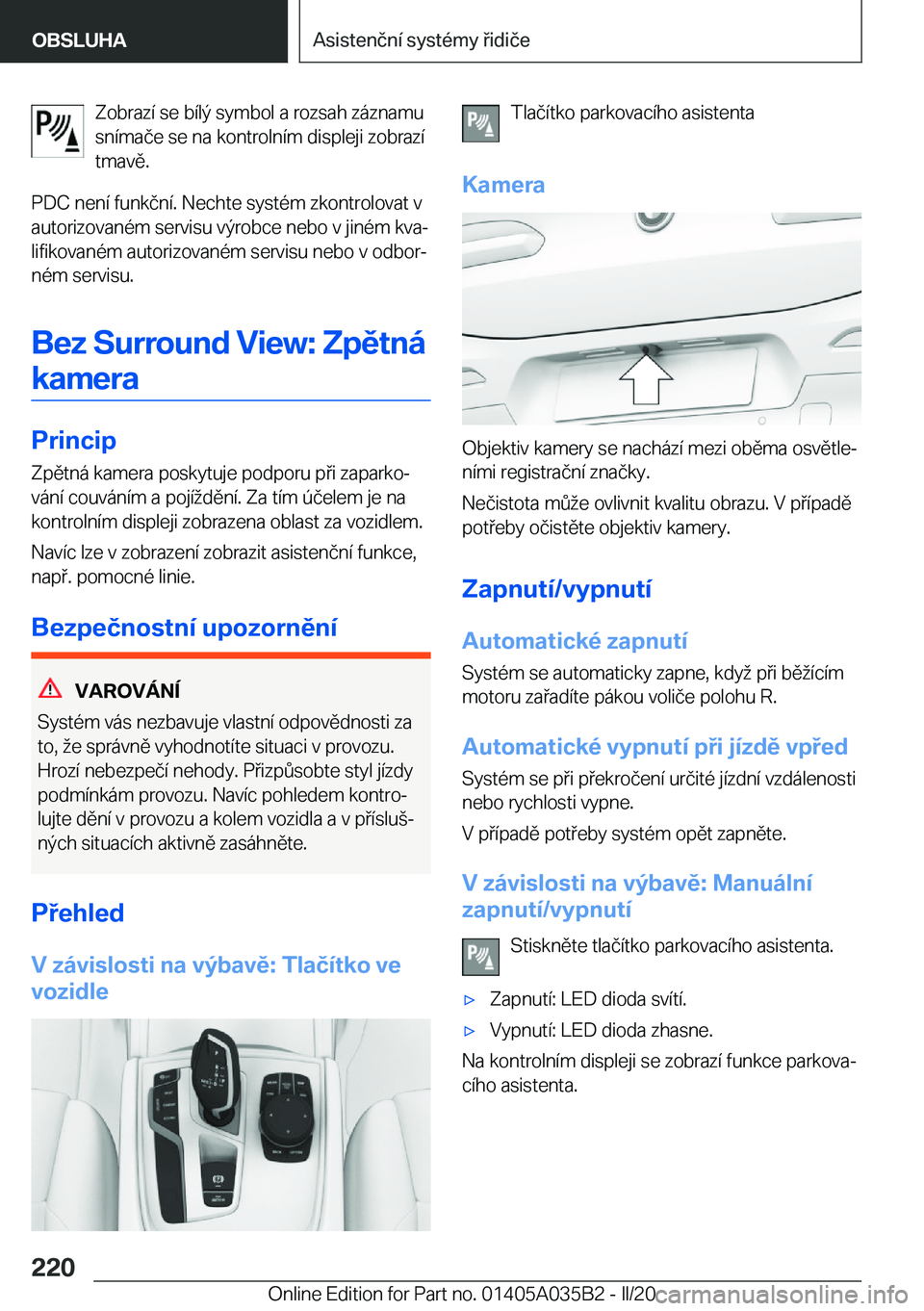 BMW X4 2020  Návod na použití (in Czech) �Z�o�b�r�a�z�