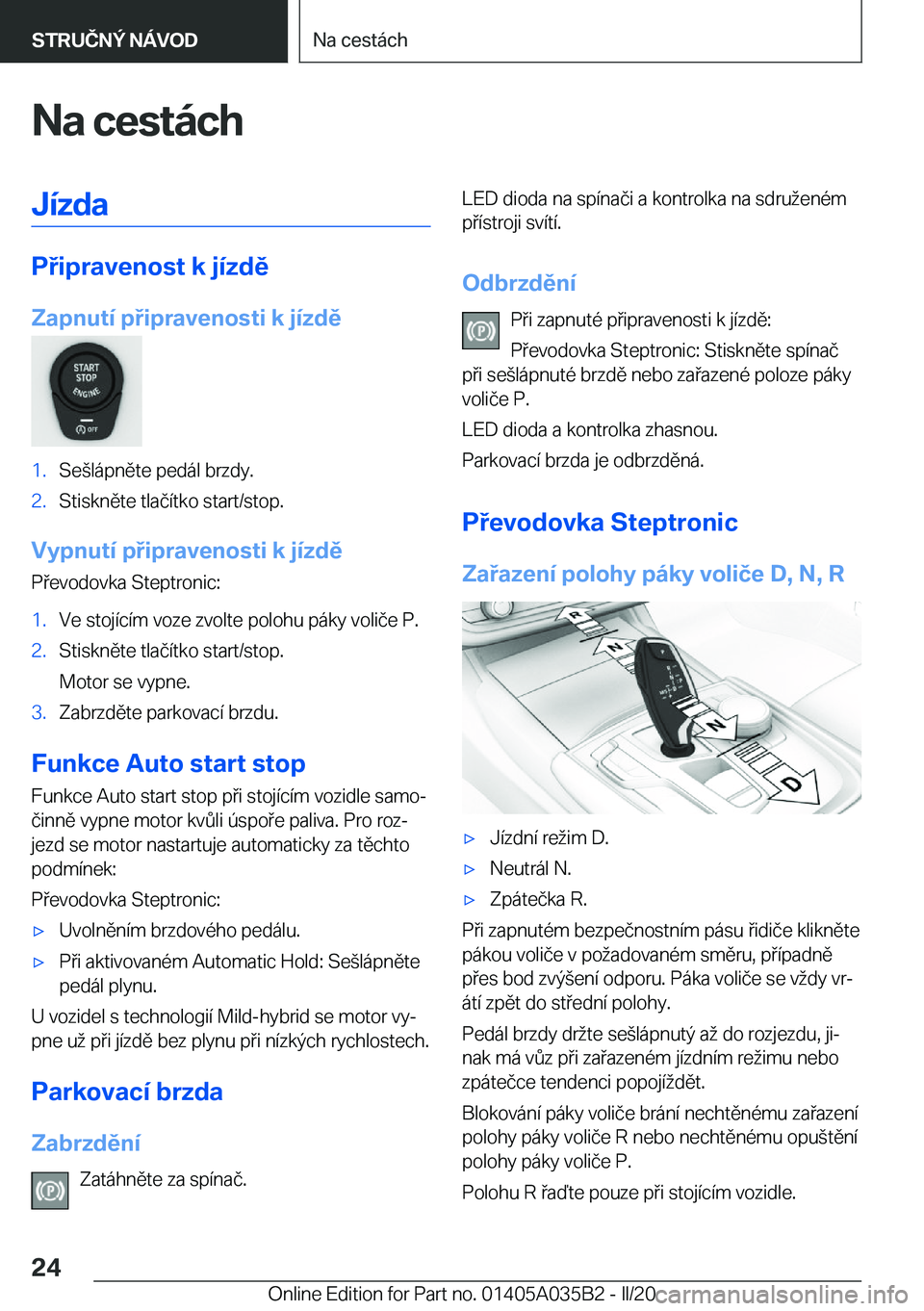 BMW X4 2020  Návod na použití (in Czech) �N�a��c�e�s�t�