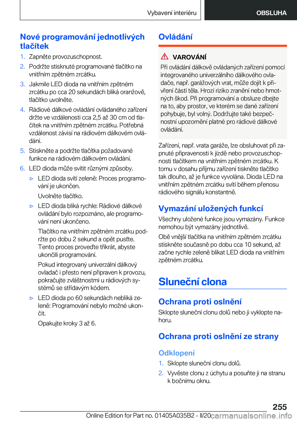 BMW X4 2020  Návod na použití (in Czech) �N�o�v�