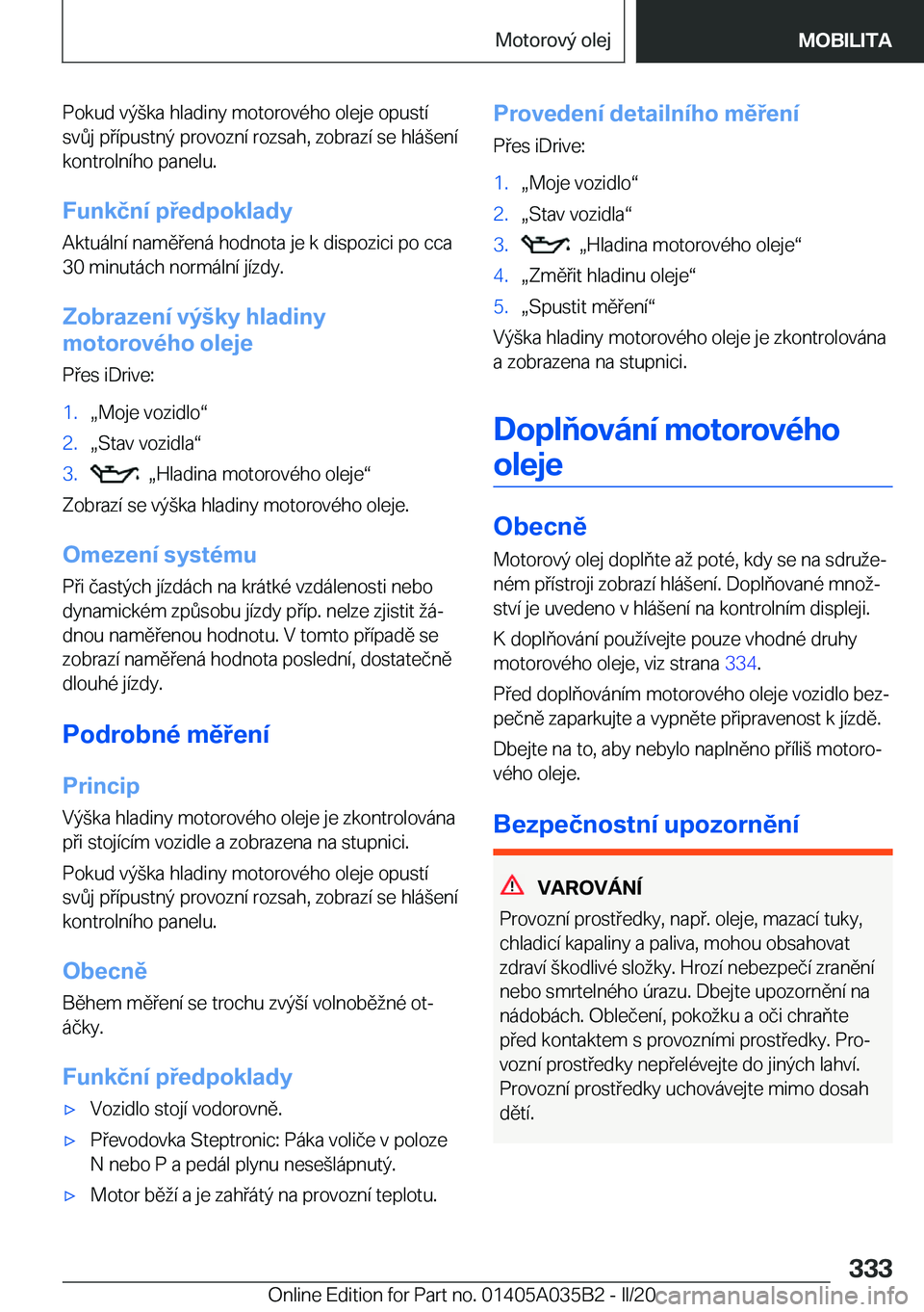 BMW X4 2020  Návod na použití (in Czech) �P�o�k�u�d��v�
