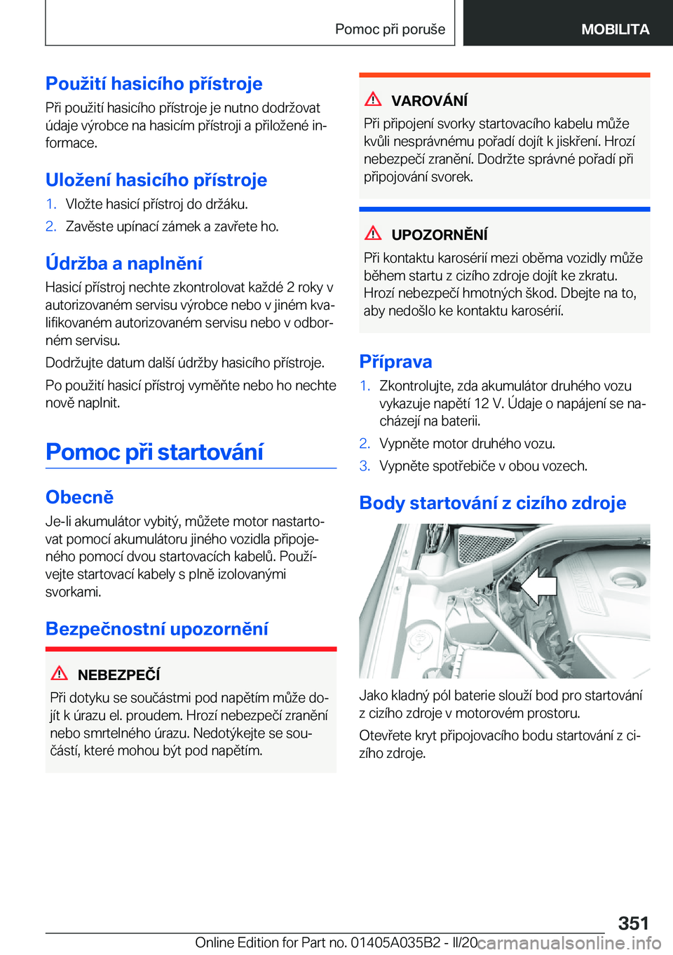 BMW X4 2020  Návod na použití (in Czech) �P�o�u�i�t�