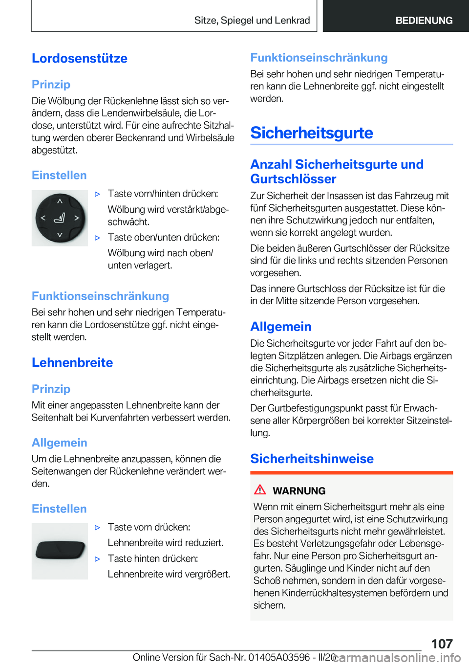 BMW X4 2020  Betriebsanleitungen (in German) �L�o�r�d�o�s�e�n�s�t�