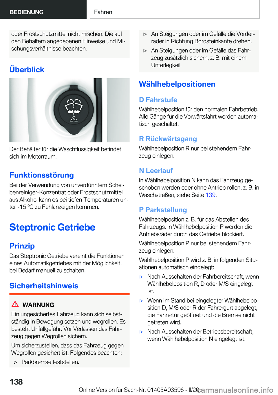 BMW X4 2020  Betriebsanleitungen (in German) �o�d�e�r��F�r�o�s�t�s�c�h�u�t�z�m�i�t�t�e�l��n�i�c�h�t��m�i�s�c�h�e�n�.��D�i�e��a�u�f
�d�e�n��B�e�h�