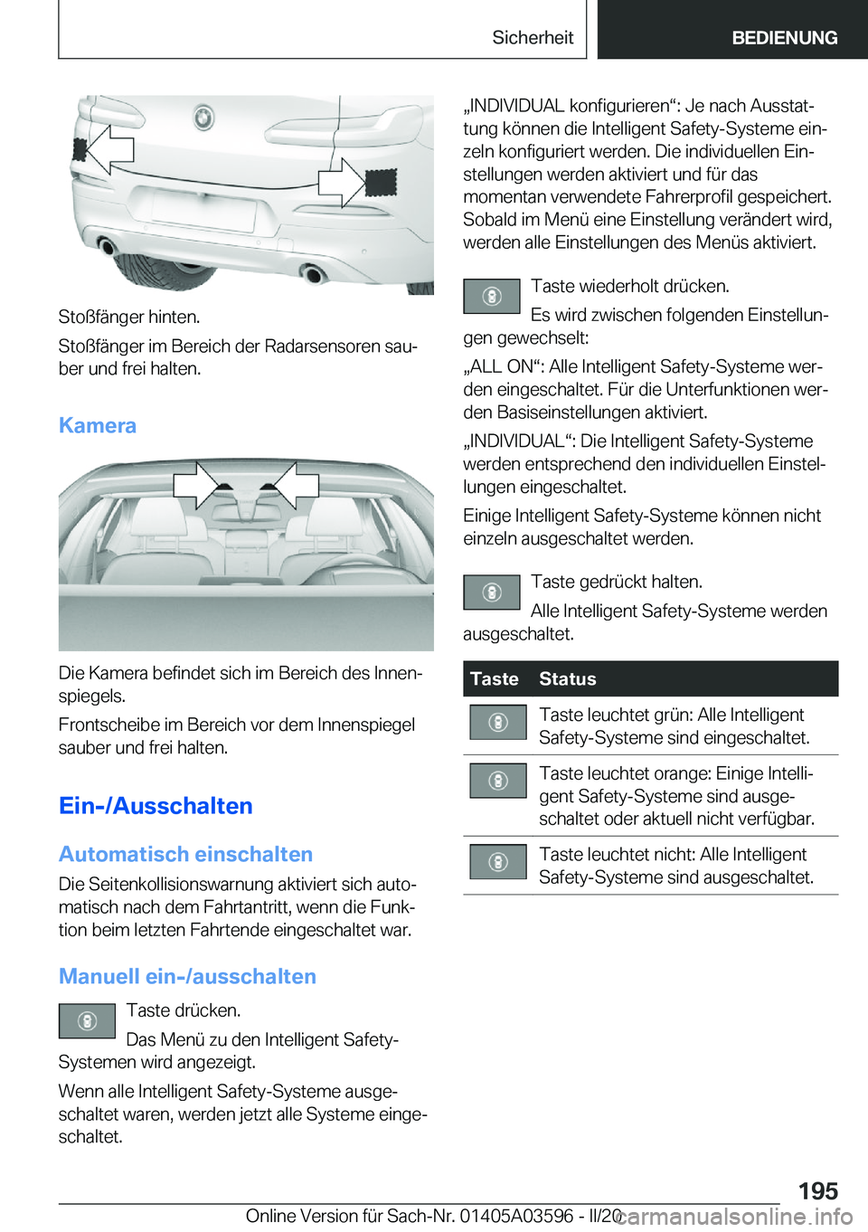 BMW X4 2020  Betriebsanleitungen (in German) �S�t�o�