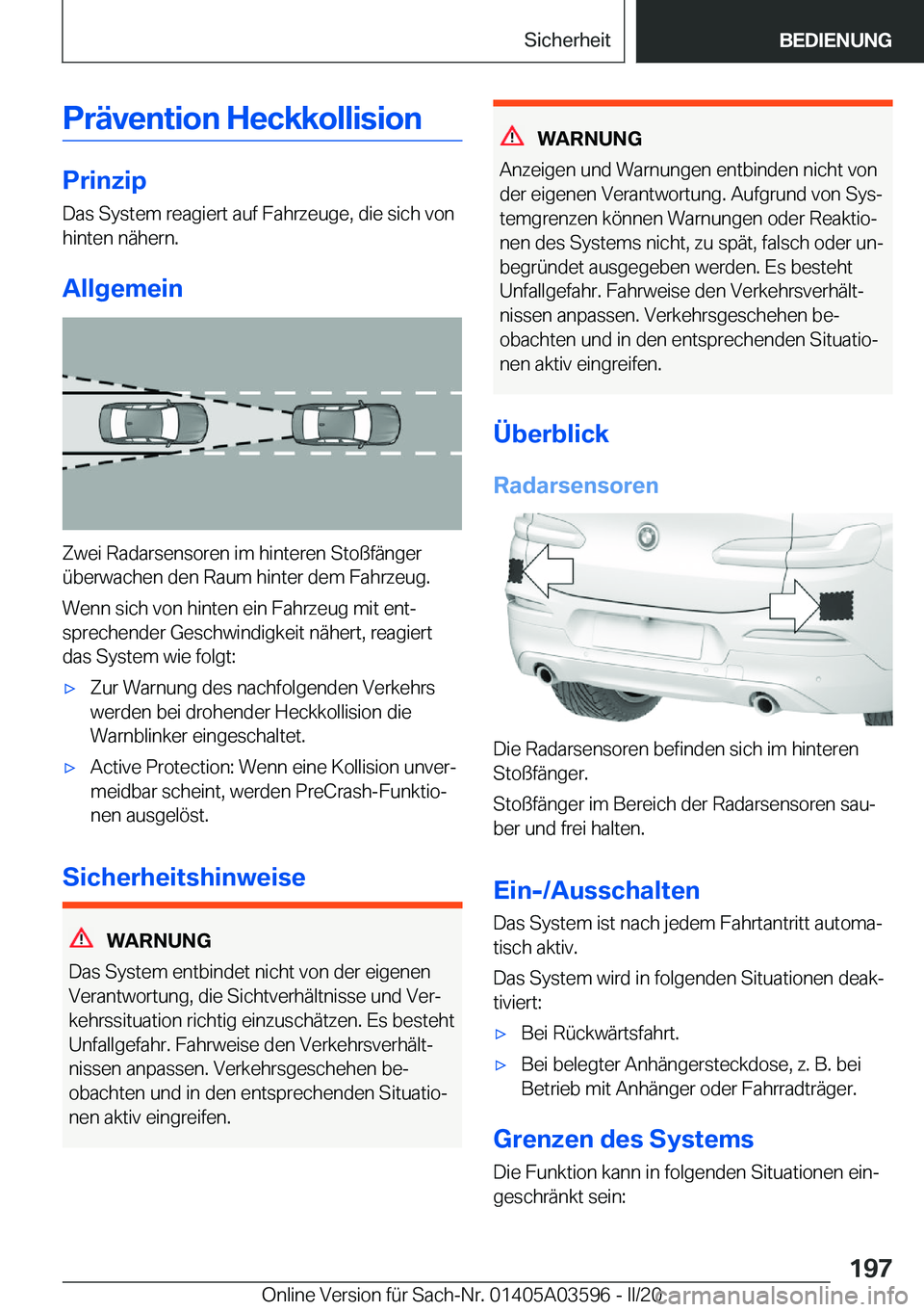 BMW X4 2020  Betriebsanleitungen (in German) �P�r�