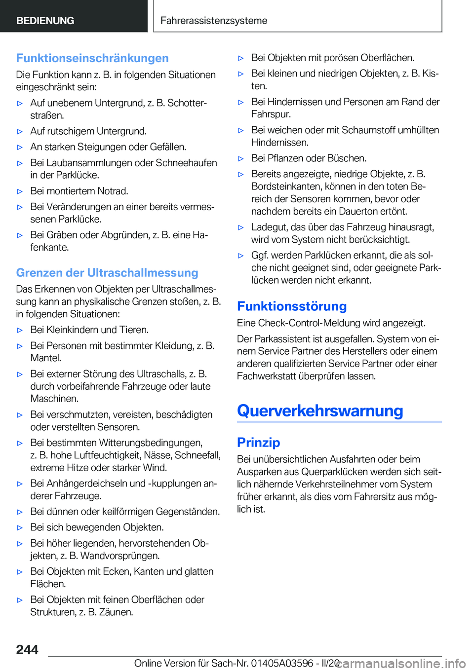 BMW X4 2020  Betriebsanleitungen (in German) �F�u�n�k�t�i�o�n�s�e�i�n�s�c�h�r�