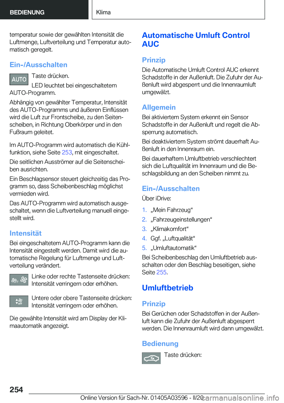 BMW X4 2020  Betriebsanleitungen (in German) �t�e�m�p�e�r�a�t�u�r��s�o�w�i�e��d�e�r��g�e�w�