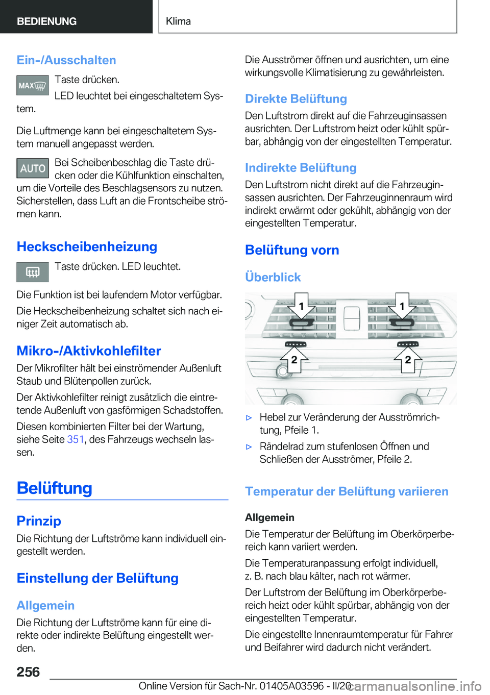 BMW X4 2020  Betriebsanleitungen (in German) �E�i�n�-�/�A�u�s�s�c�h�a�l�t�e�n�T�a�s�t�e��d�r�