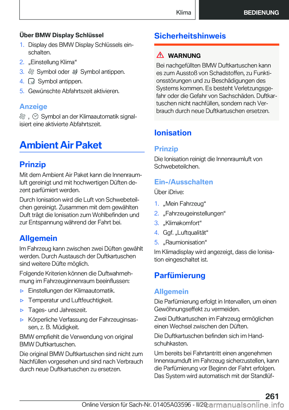 BMW X4 2020  Betriebsanleitungen (in German) �