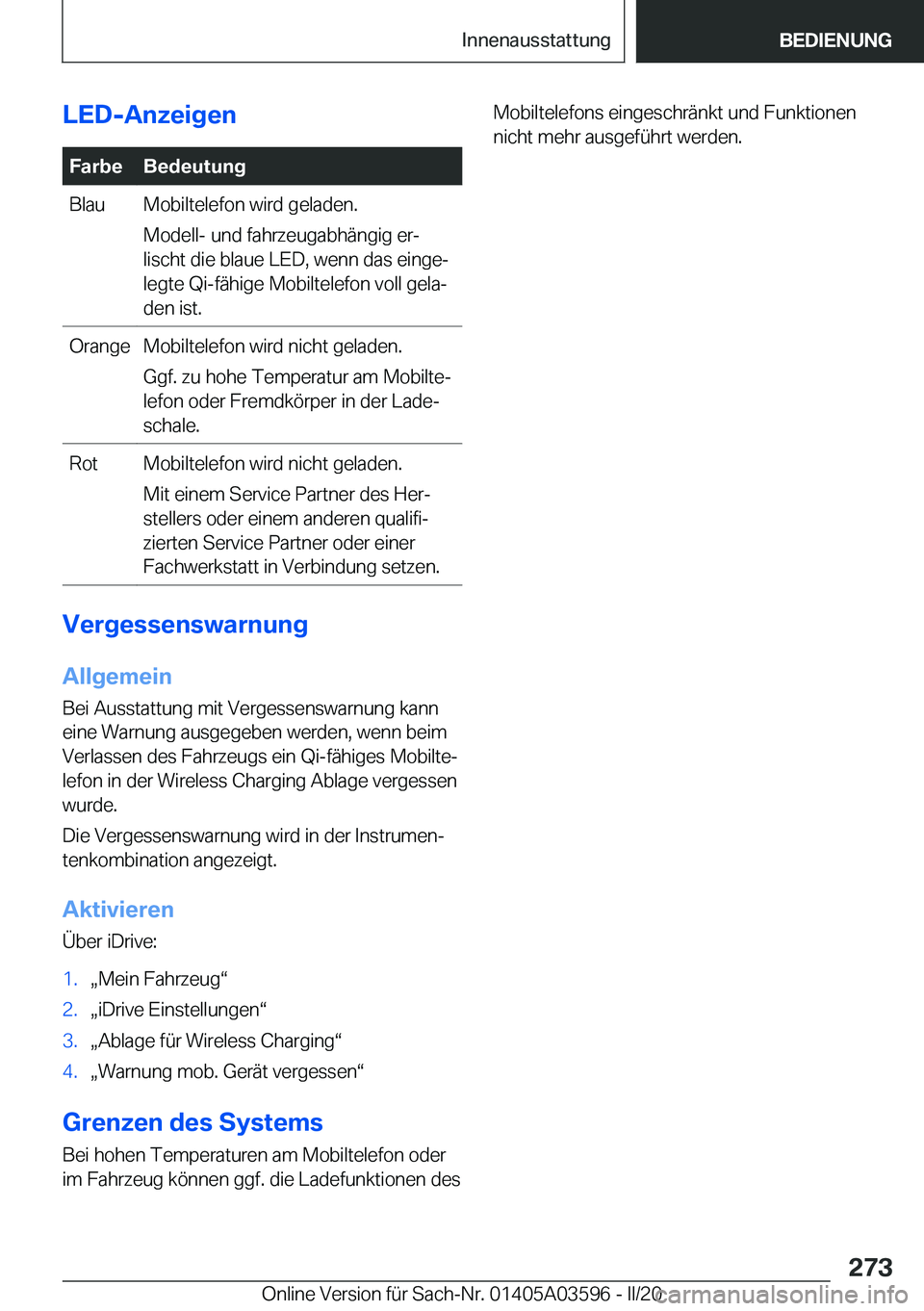 BMW X4 2020  Betriebsanleitungen (in German) �L�E�D�-�A�n�z�e�i�g�e�n�F�a�r�b�e�B�e�d�e�u�t�u�n�g�B�l�a�u�M�o�b�i�l�t�e�l�e�f�o�n��w�i�r�d��g�e�l�a�d�e�n�.
�M�o�d�e�l�l�-��u�n�d��f�a�h�r�z�e�u�g�a�b�h�