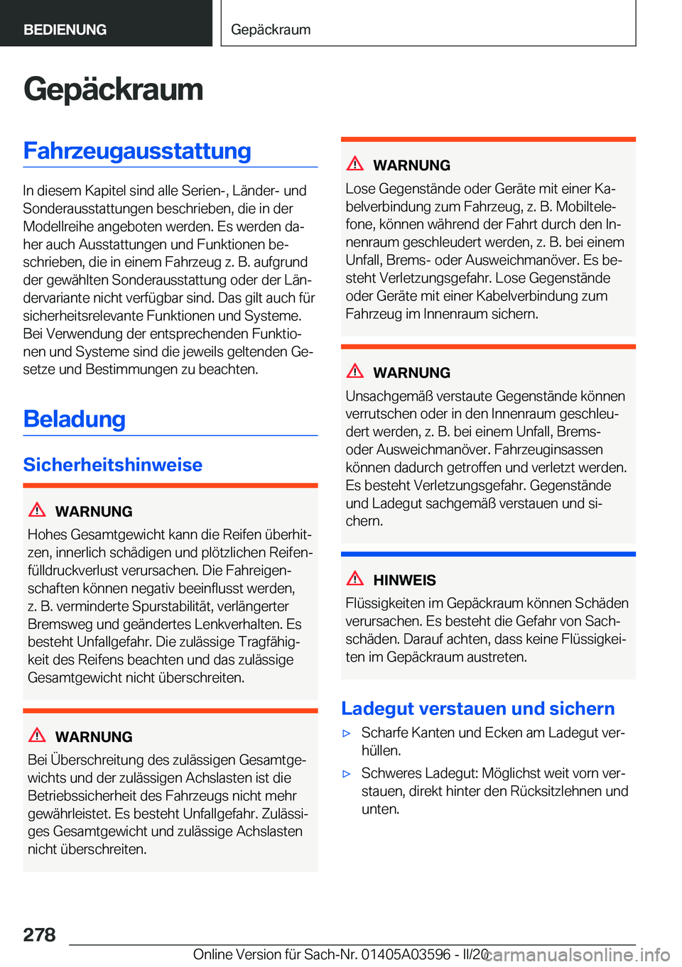 BMW X4 2020  Betriebsanleitungen (in German) �G�e�p�
