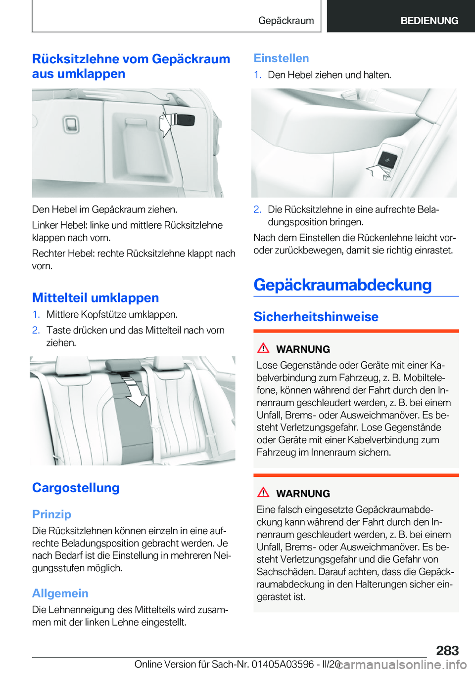 BMW X4 2020  Betriebsanleitungen (in German) �R�