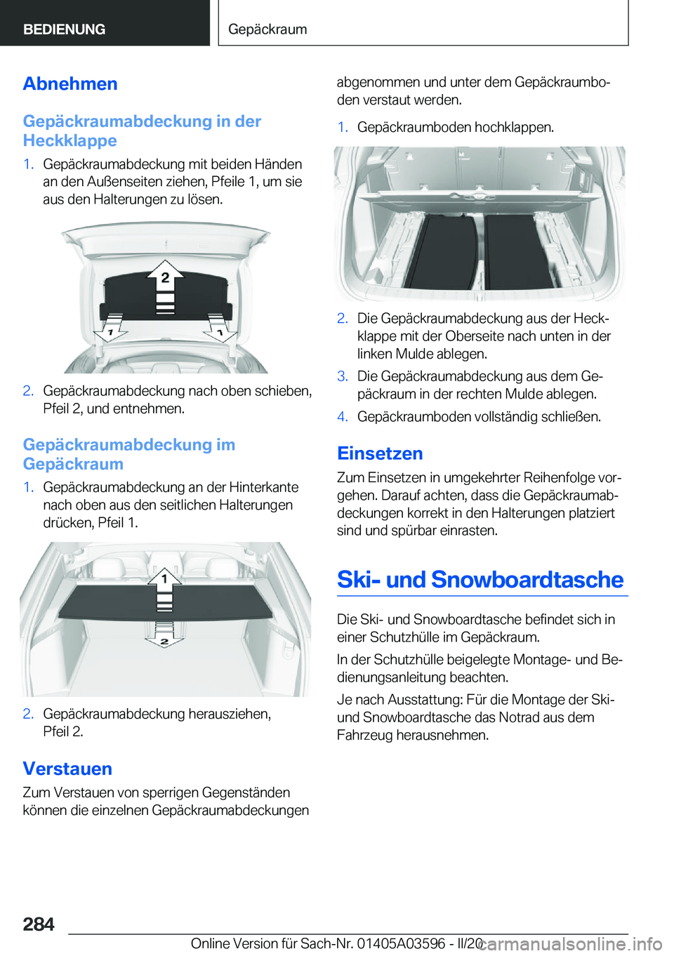 BMW X4 2020  Betriebsanleitungen (in German) �A�b�n�e�h�m�e�n
�G�e�p�