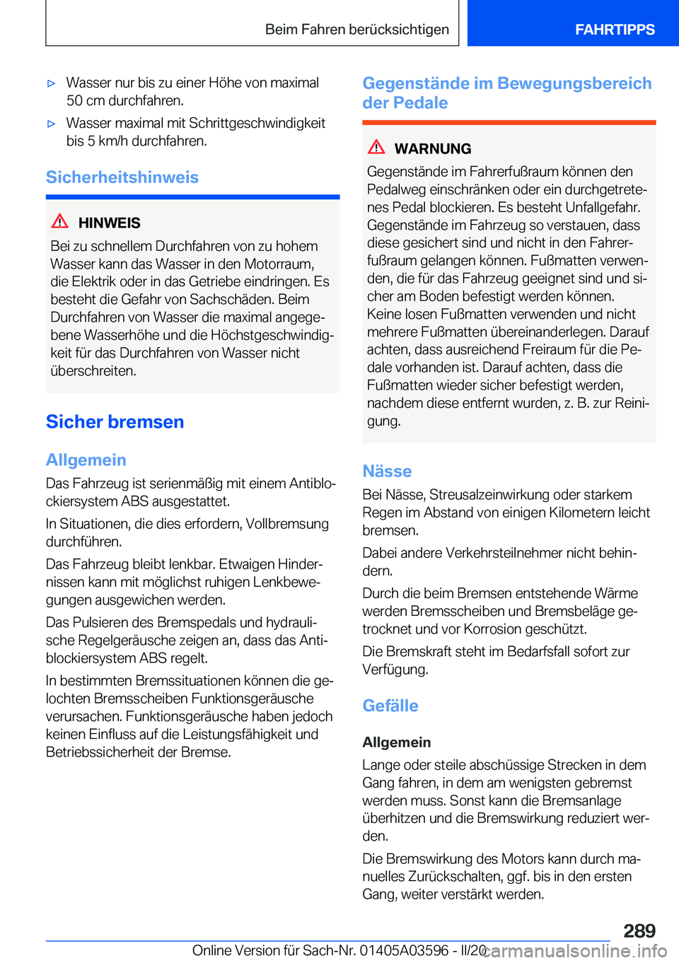 BMW X4 2020  Betriebsanleitungen (in German) x�W�a�s�s�e�r��n�u�r��b�i�s��z�u��e�i�n�e�r��H�