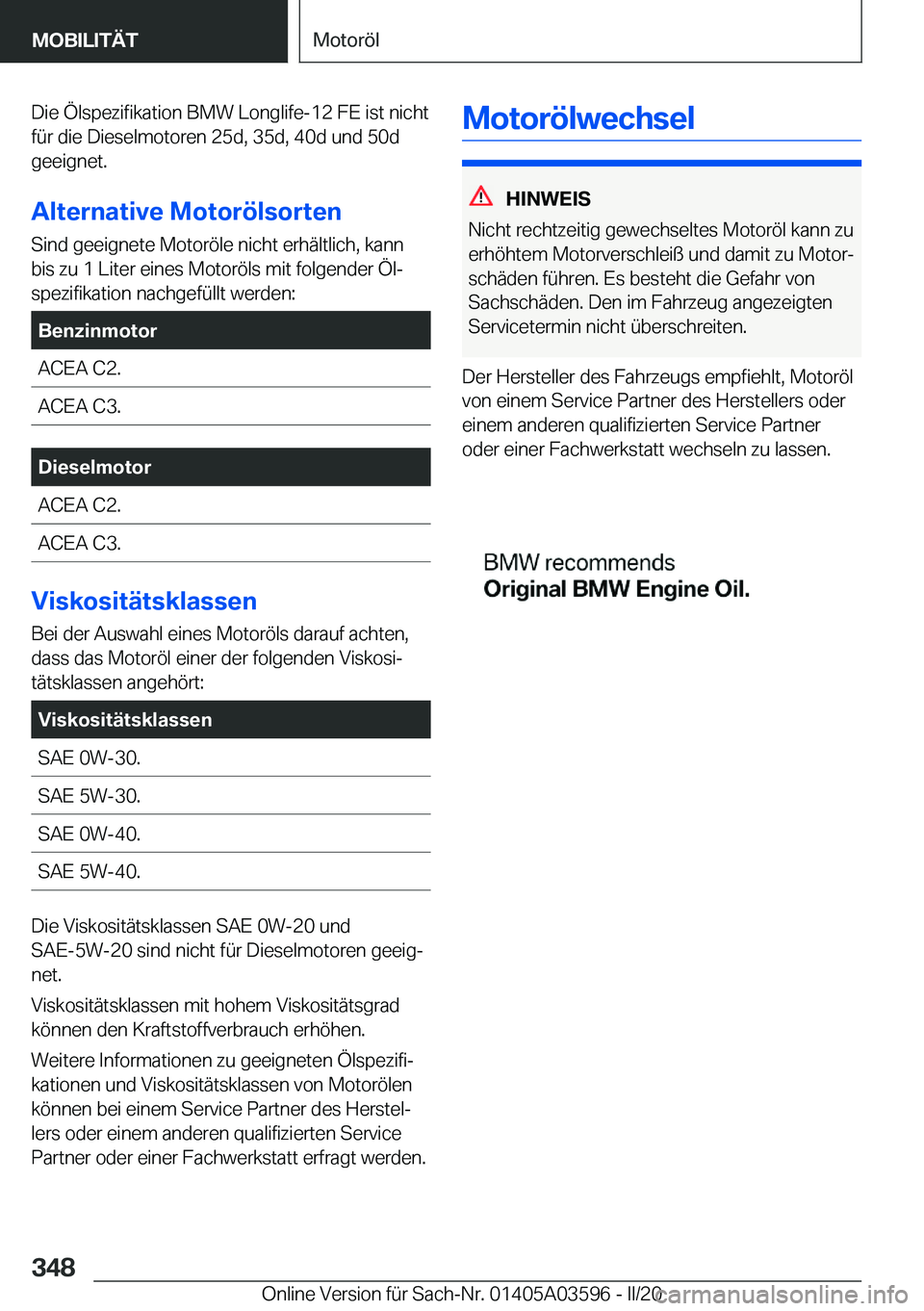 BMW X4 2020  Betriebsanleitungen (in German) �D�i�e��