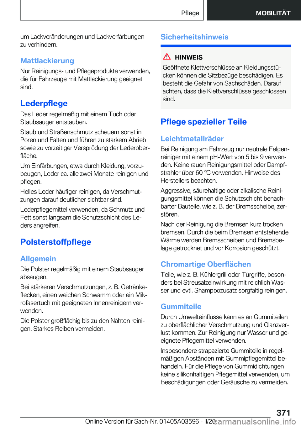 BMW X4 2020  Betriebsanleitungen (in German) �u�m��L�a�c�k�v�e�r�