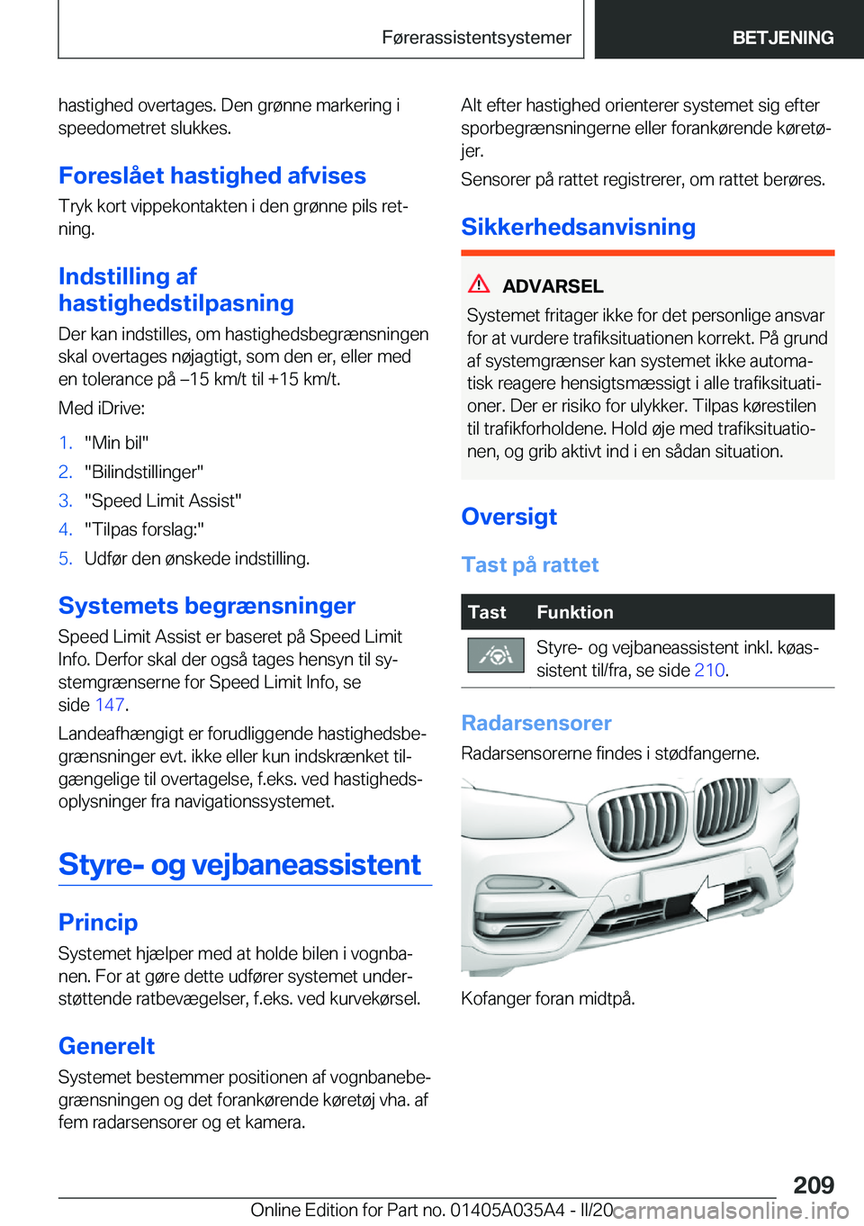 BMW X4 2020  InstruktionsbØger (in Danish) �h�a�s�t�i�g�h�e�d��o�v�e�r�t�a�g�e�s�.��D�e�n��g�r�