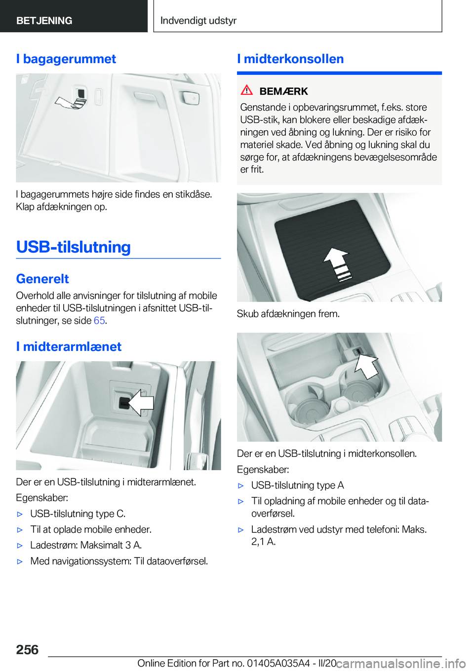 BMW X4 2020  InstruktionsbØger (in Danish) �I��b�a�g�a�g�e�r�u�m�m�e�t
�I��b�a�g�a�g�e�r�u�m�m�e�t�s��h�