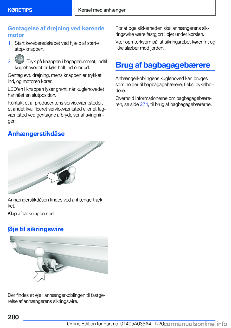 BMW X4 2020  InstruktionsbØger (in Danish) �G�e�n�t�a�g�e�l�s�e��a�f��d�r�e�j�n�i�n�g��v�e�d��k�