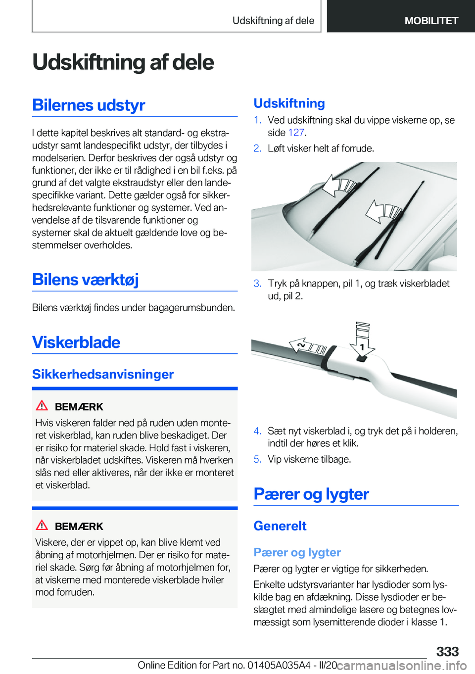 BMW X4 2020  InstruktionsbØger (in Danish) �U�d�s�k�i�f�t�n�i�n�g��a�f��d�e�l�e�B�i�l�e�r�n�e�s��u�d�s�t�y�r
�I��d�e�t�t�e��k�a�p�i�t�e�l��b�e�s�k�r�i�v�e�s��a�l�t��s�t�a�n�d�a�r�d�-��o�g��e�k�s�t�r�aj
�u�d�s�t�y�r��s�a�m�t��l�a�n