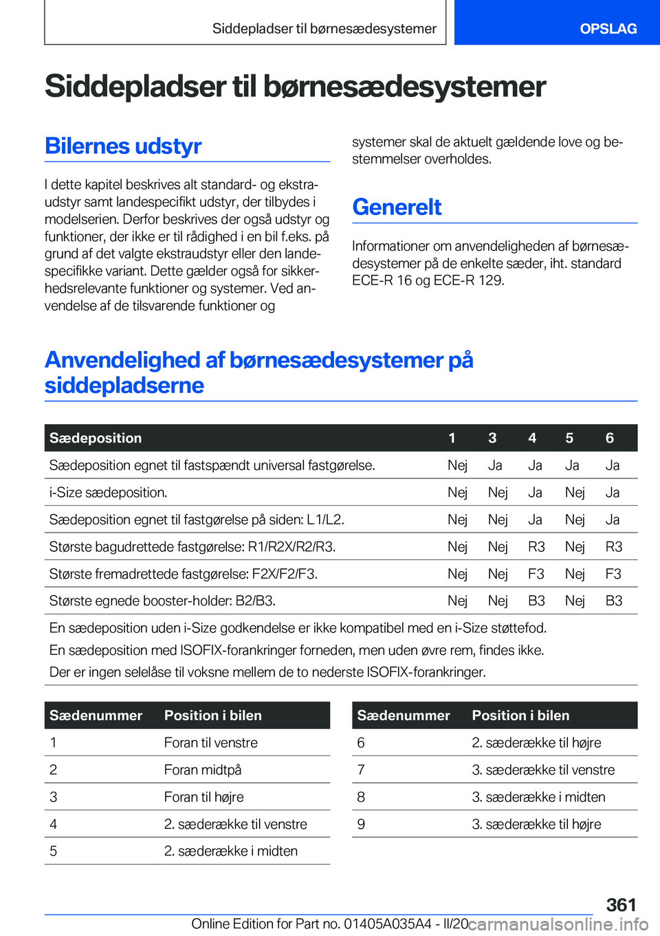 BMW X4 2020  InstruktionsbØger (in Danish) �S�i�d�d�e�p�l�a�d�s�e�r��t�i�l��b�