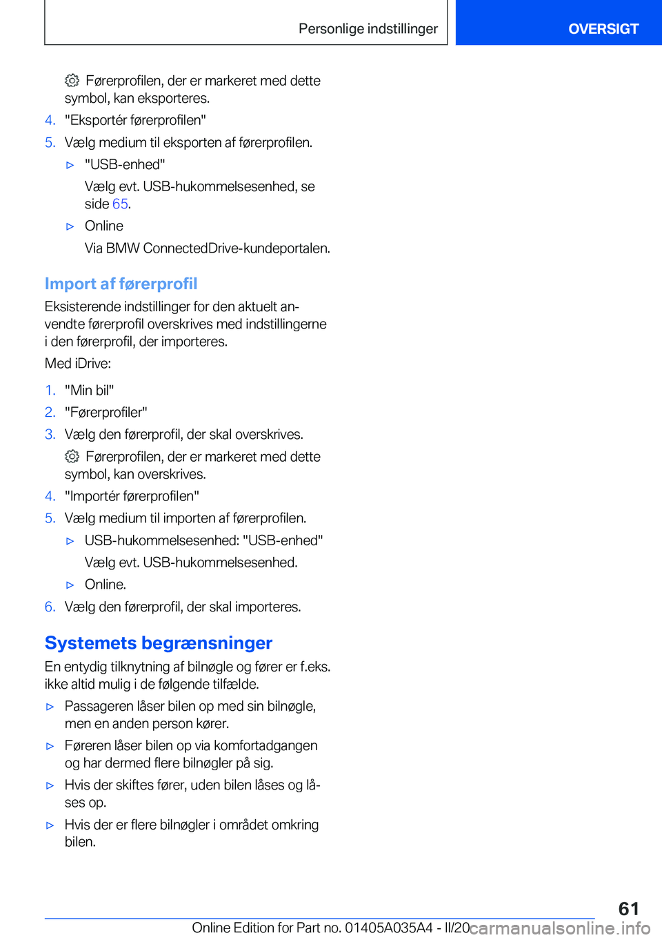 BMW X4 2020  InstruktionsbØger (in Danish) ���F�
