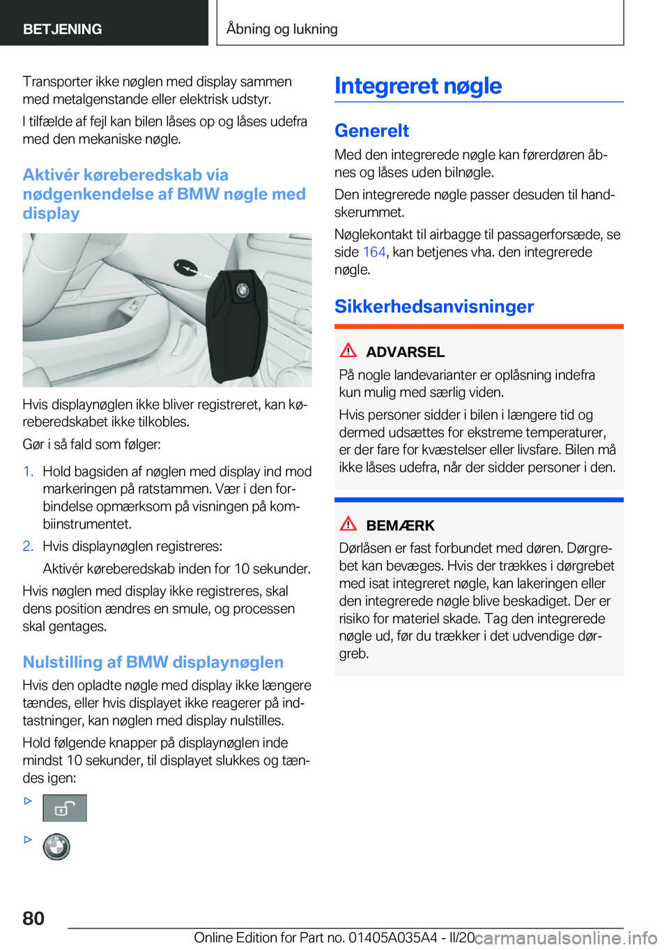 BMW X4 2020  InstruktionsbØger (in Danish) �T�r�a�n�s�p�o�r�t�e�r��i�k�k�e��n�
