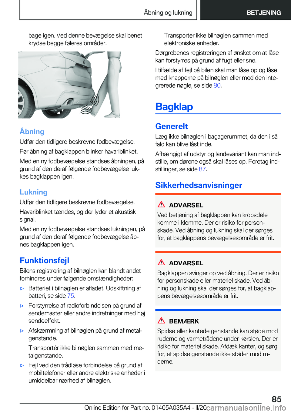 BMW X4 2020  InstruktionsbØger (in Danish) �b�a�g�e��i�g�e�n�.��V�e�d��d�e�n�n�e��b�e�v�æ�g�e�l�s�e��s�k�a�l��b�e�n�e�t
�k�r�y�d�s�e��b�e�g�g�e��f�