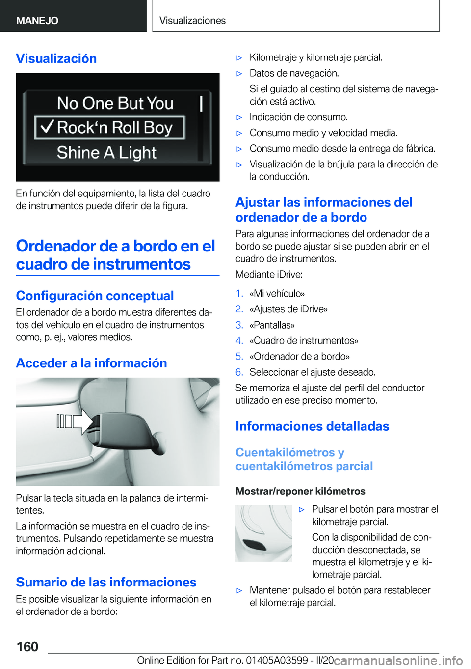 BMW X4 2020  Manuales de Empleo (in Spanish) �V�i�s�u�a�l�i�z�a�c�i�