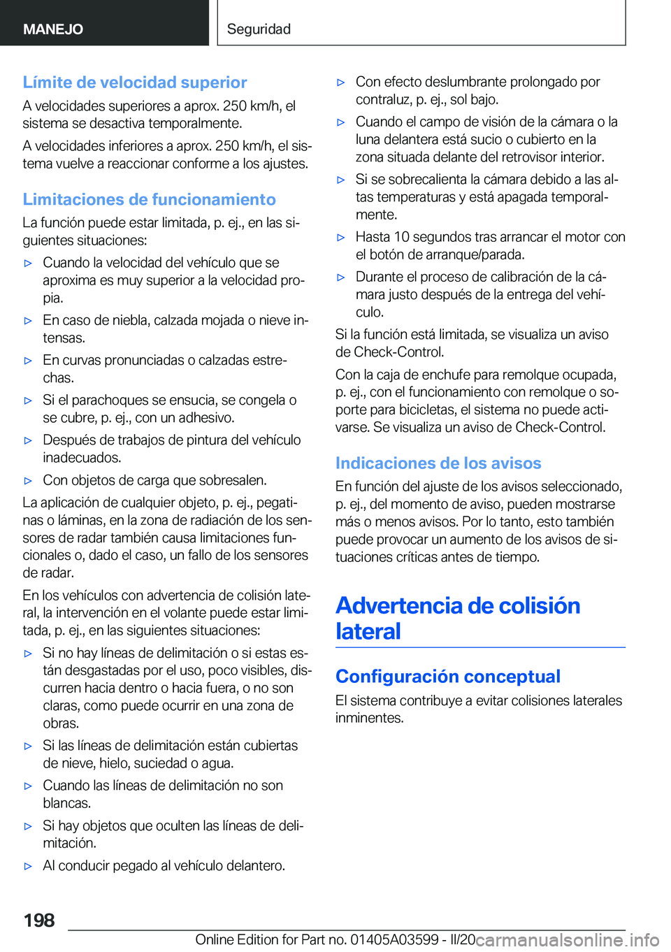 BMW X4 2020  Manuales de Empleo (in Spanish) �L�