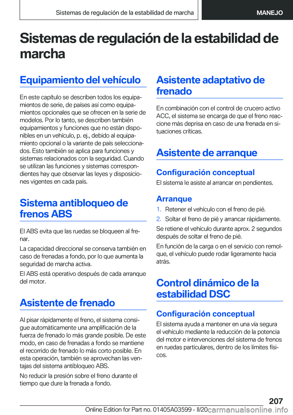 BMW X4 2020  Manuales de Empleo (in Spanish) �S�i�s�t�e�m�a�s��d�e��r�e�g�u�l�a�c�i�