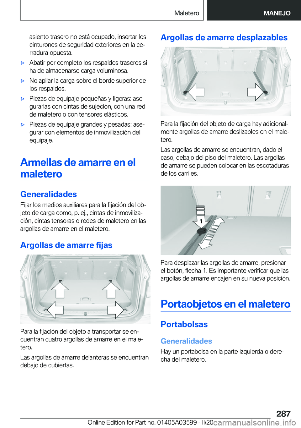 BMW X4 2020  Manuales de Empleo (in Spanish) �a�s�i�e�n�t�o��t�r�a�s�e�r�o��n�o��e�s�t�