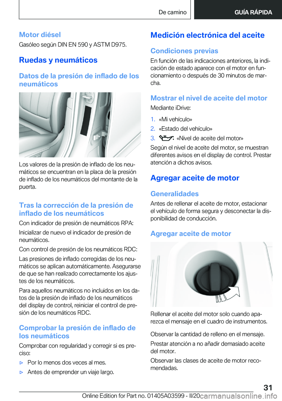 BMW X4 2020  Manuales de Empleo (in Spanish) �M�o�t�o�r��d�i�