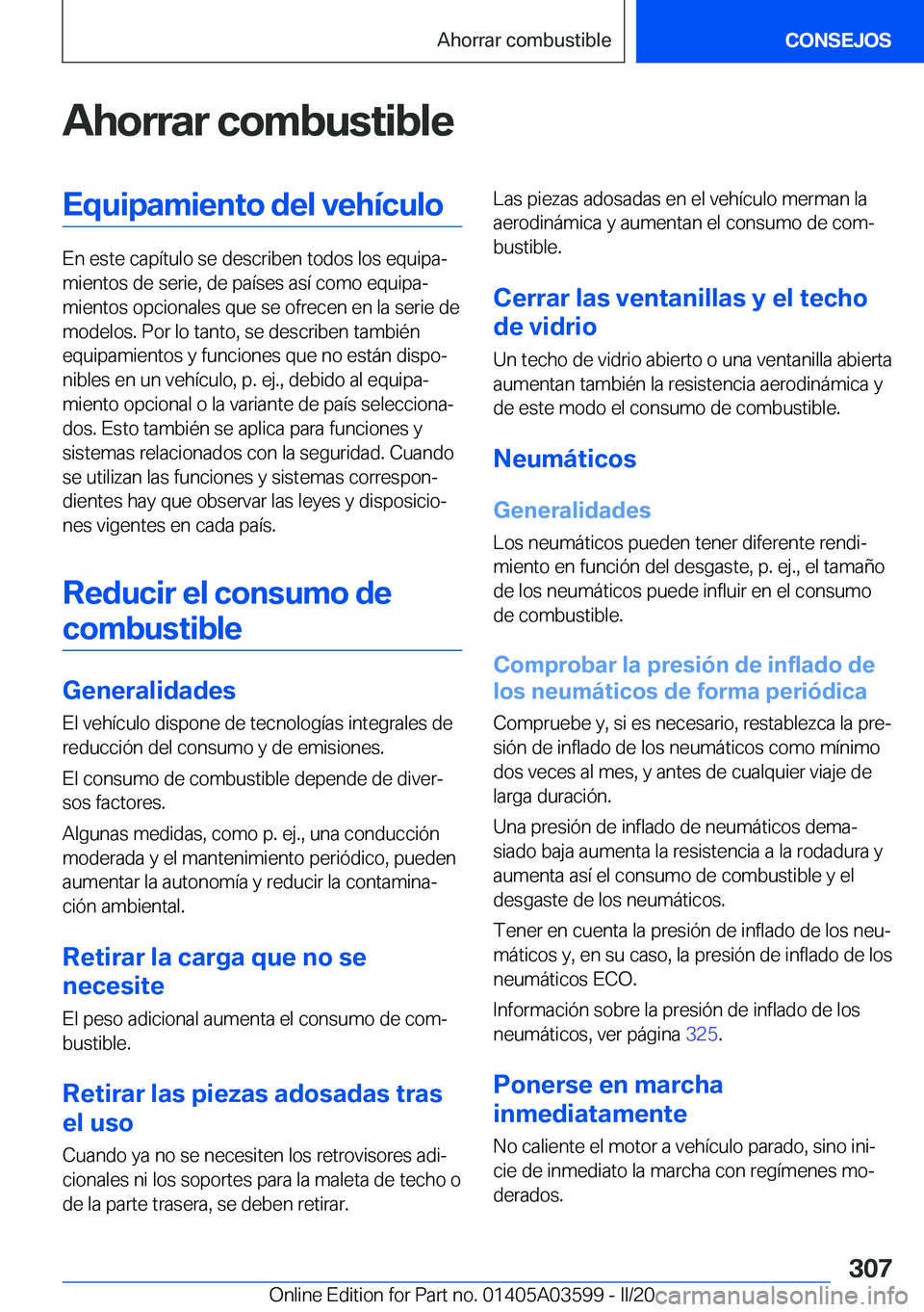 BMW X4 2020  Manuales de Empleo (in Spanish) �A�h�o�r�r�a�r��c�o�m�b�u�s�t�i�b�l�e�E�q�u�i�p�a�m�i�e�n�t�o��d�e�l��v�e�h�
