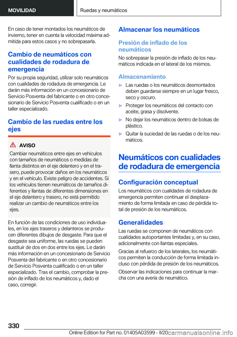 BMW X4 2020  Manuales de Empleo (in Spanish) �E�n��c�a�s�o��d�e��t�e�n�e�r��m�o�n�t�a�d�o�s��l�o�s��n�e�u�m�