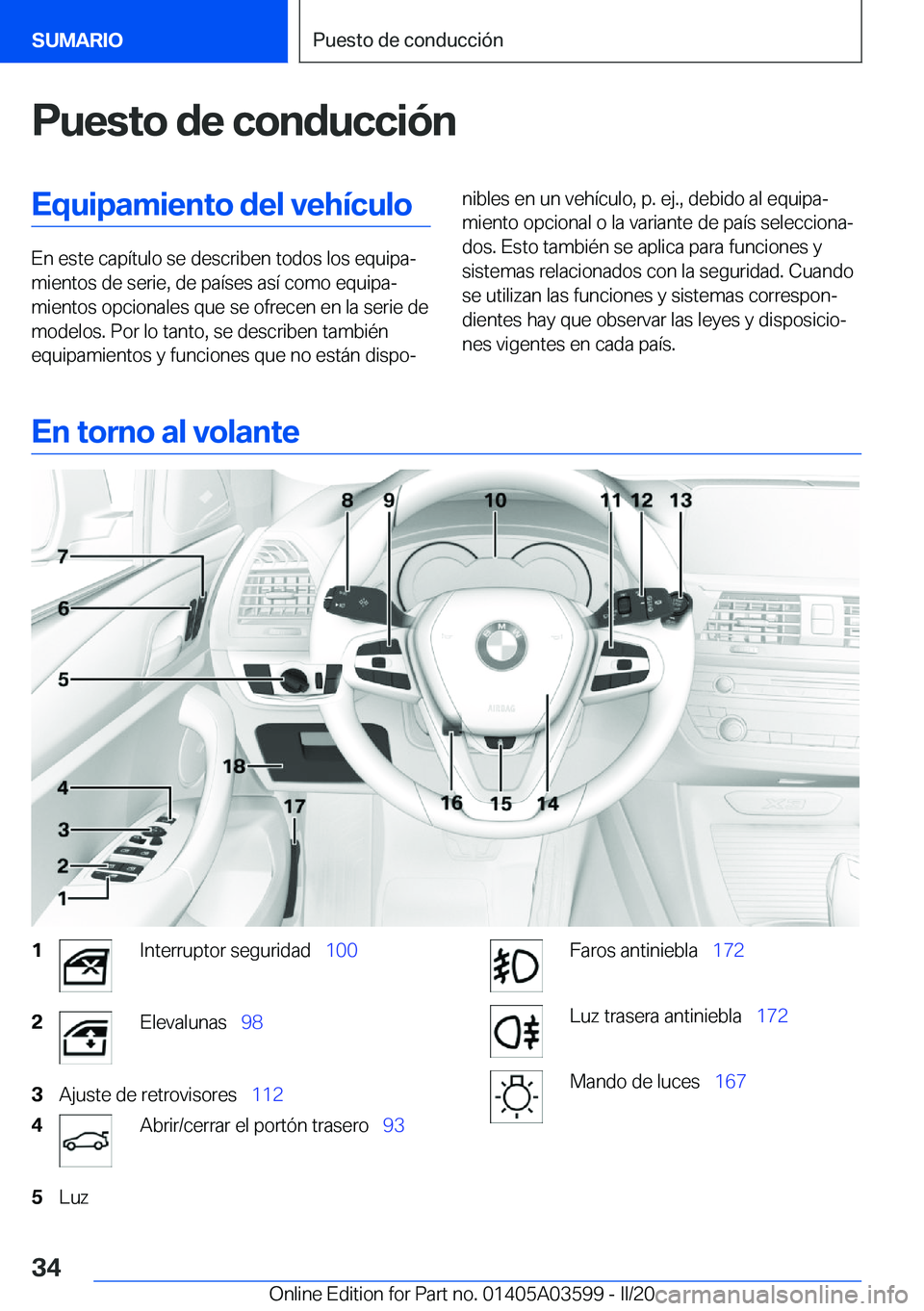 BMW X4 2020  Manuales de Empleo (in Spanish) �P�u�e�s�t�o��d�e��c�o�n�d�u�c�c�i�