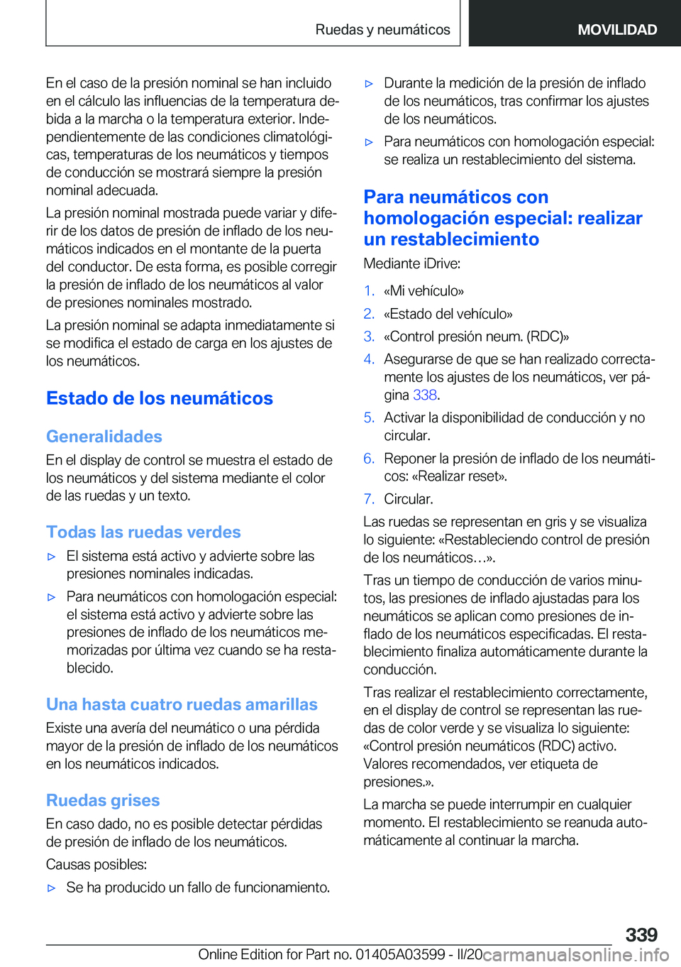 BMW X4 2020  Manuales de Empleo (in Spanish) �E�n��e�l��c�a�s�o��d�e��l�a��p�r�e�s�i�