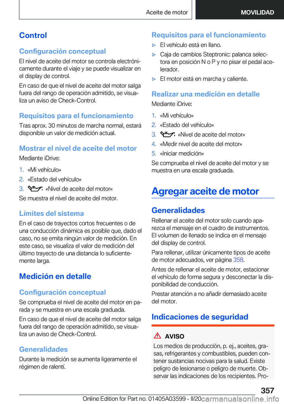 BMW X4 2020  Manuales de Empleo (in Spanish) �C�o�n�t�r�o�l
�C�o�n�f�i�g�u�r�a�c�i�