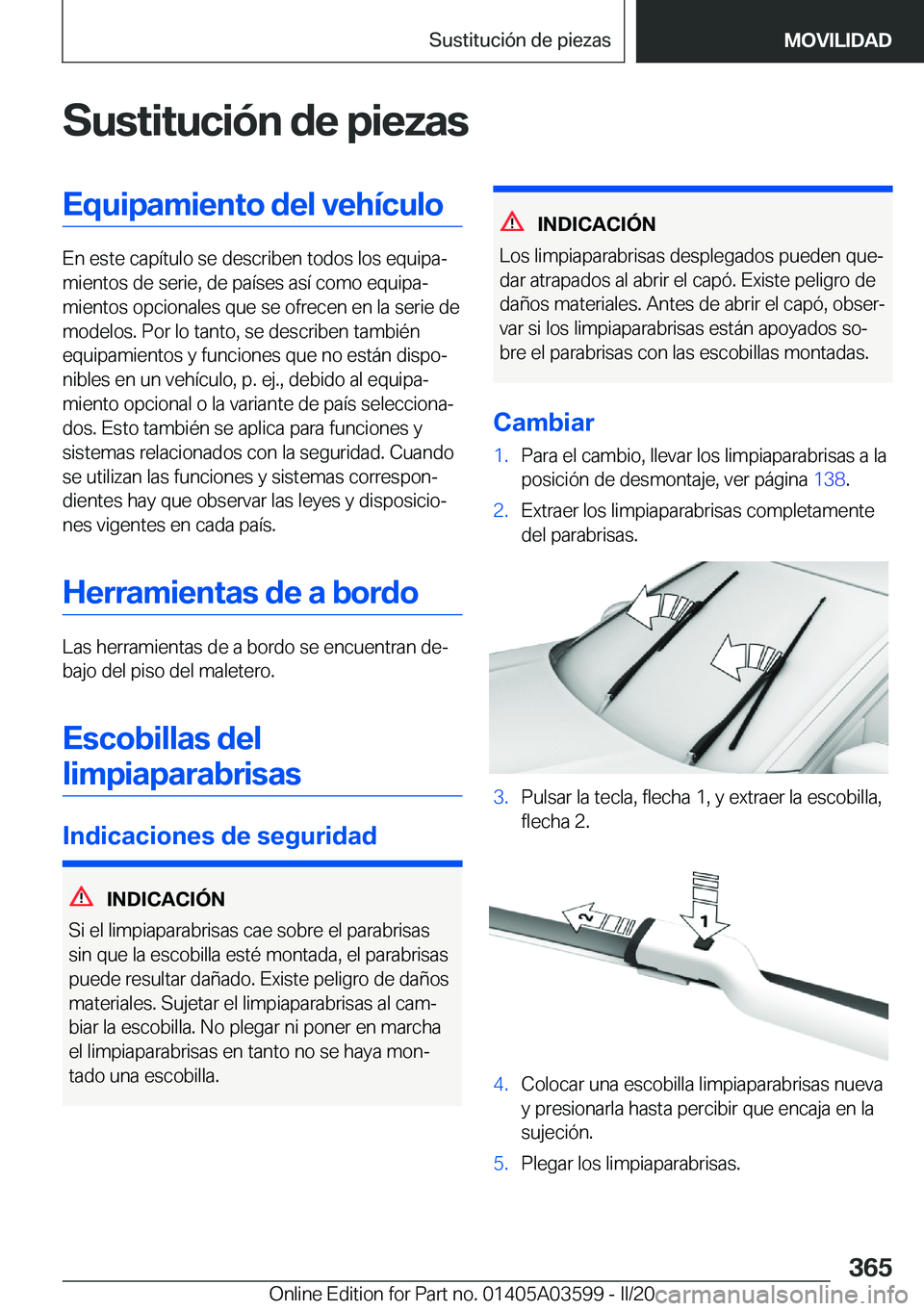 BMW X4 2020  Manuales de Empleo (in Spanish) �S�u�s�t�i�t�u�c�i�