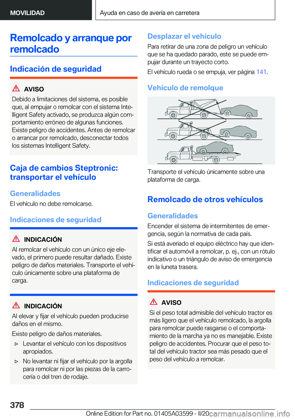 BMW X4 2020  Manuales de Empleo (in Spanish) �R�e�m�o�l�c�a�d�o��y��a�r�r�a�n�q�u�e��p�o�r�r�e�m�o�l�c�a�d�o
�I�n�d�i�c�a�c�i�