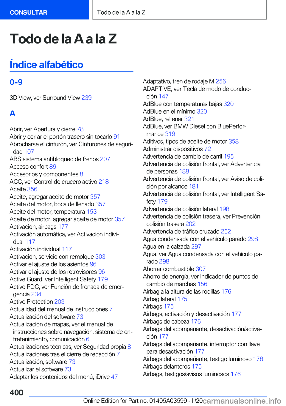BMW X4 2020  Manuales de Empleo (in Spanish) �T�o�d�o��d�e��l�a��A��a��l�a��Z
�
